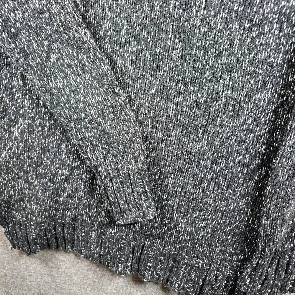 Eddie‎ Bauer Sweater Women M Long Turtleneck Black White Oversize Heavy Weight